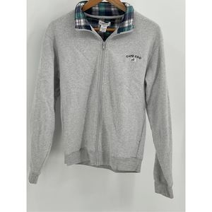 Cuffys Sweatshirt Cape Cod Women’s‎ Small Full Zip Gray Plaid Collar